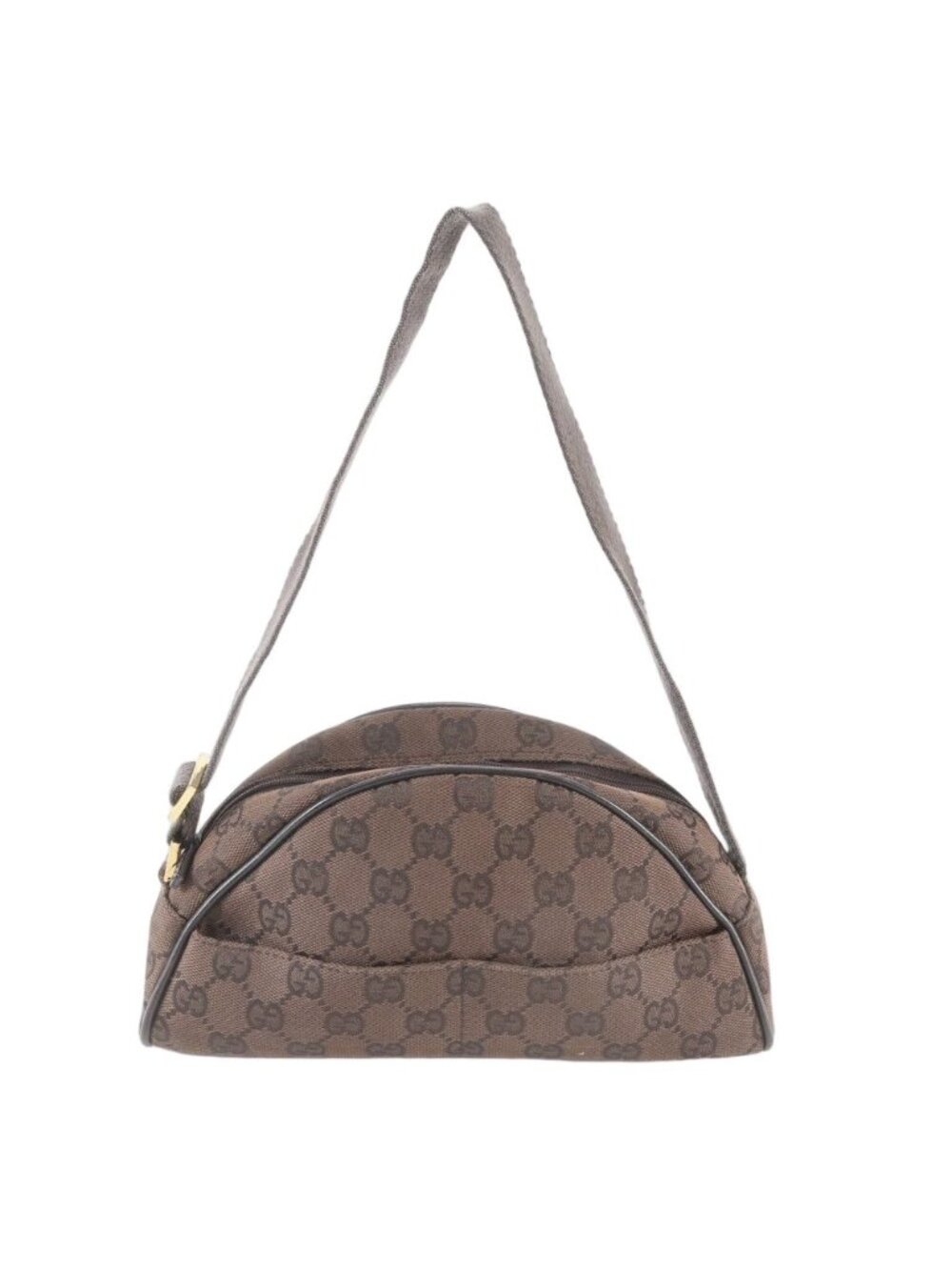 Gucci GG Canvas Shoulder Bag Tote Hand Brown